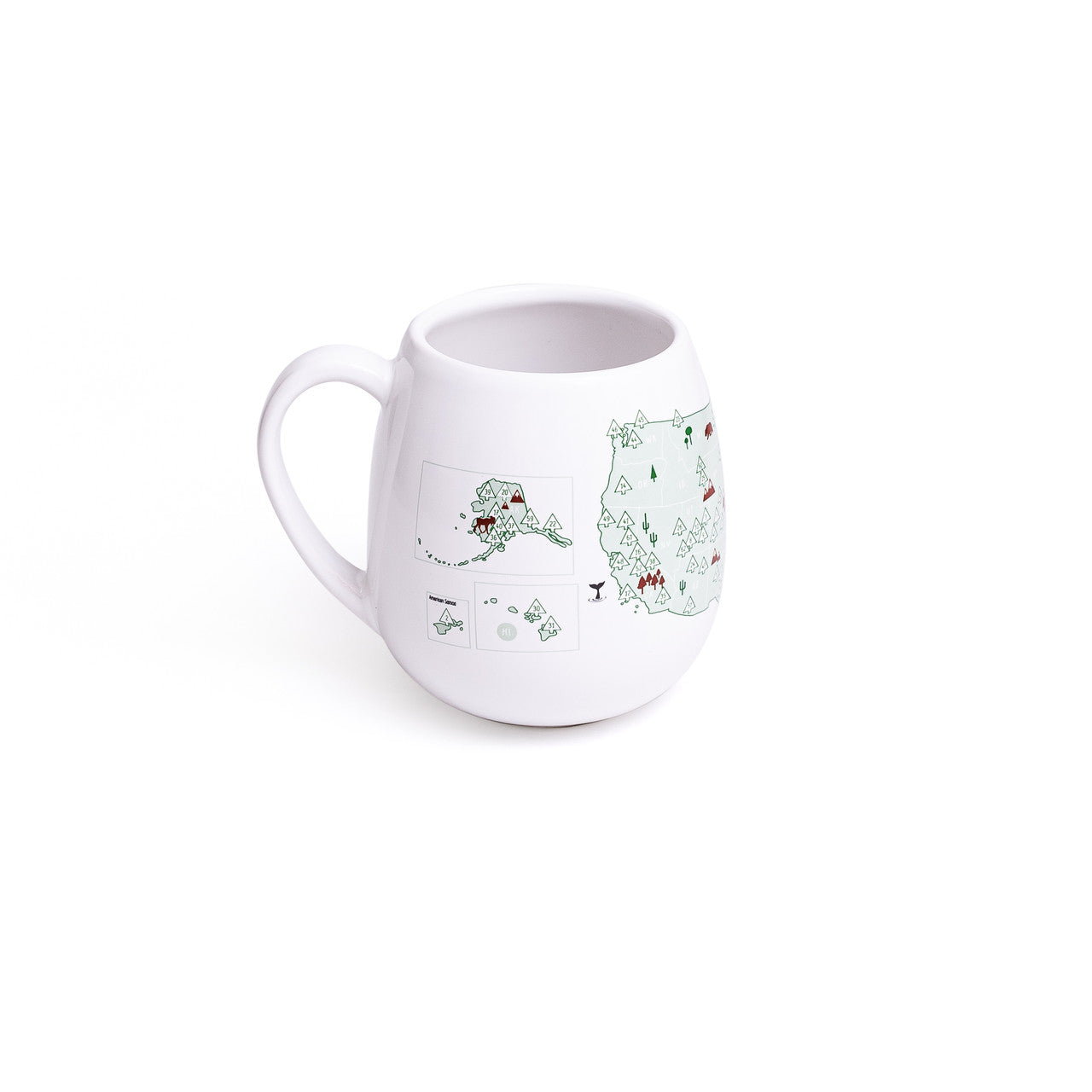 USA National Parks colour in ceramic mug with colouring pen. Left angle.