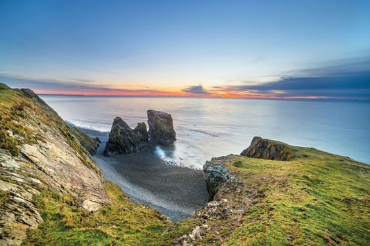 Sunset at a secluded beach in the Llyn Peninsula in Wales