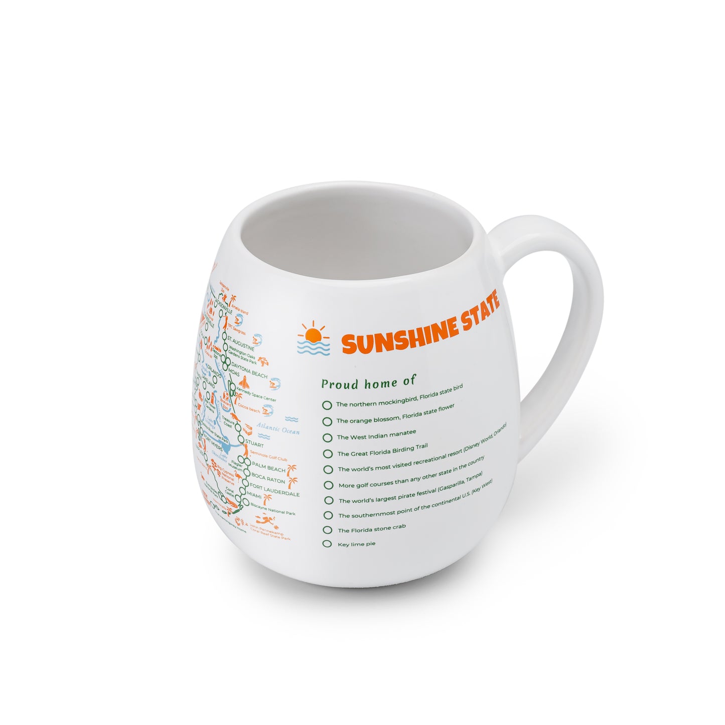 Florida Map Colour In Travel Mug