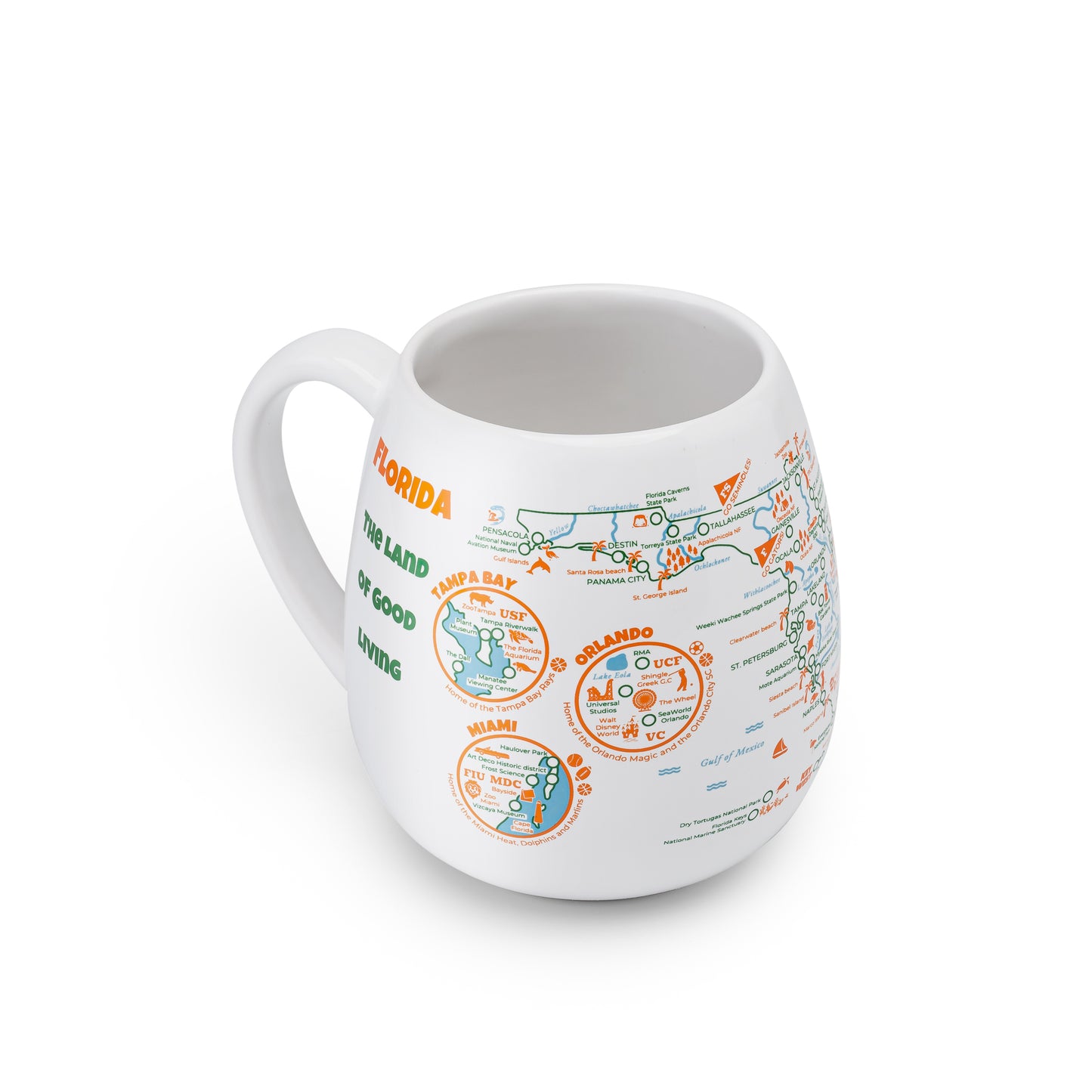 Florida Map Colour In Travel Mug