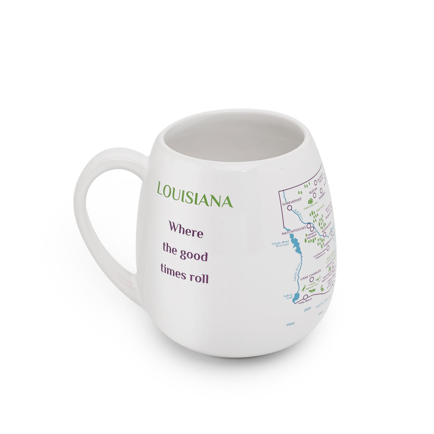 Louisiana Map Colour In Travel Mug