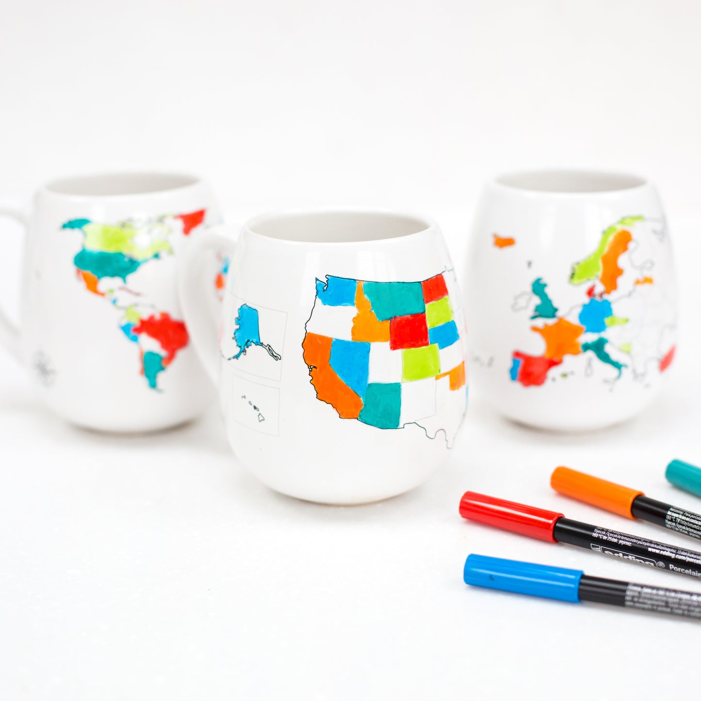 USA Map Colour In Travel Mug