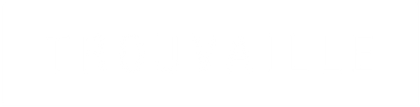 Rectangular white logo with Trouvaille brand name