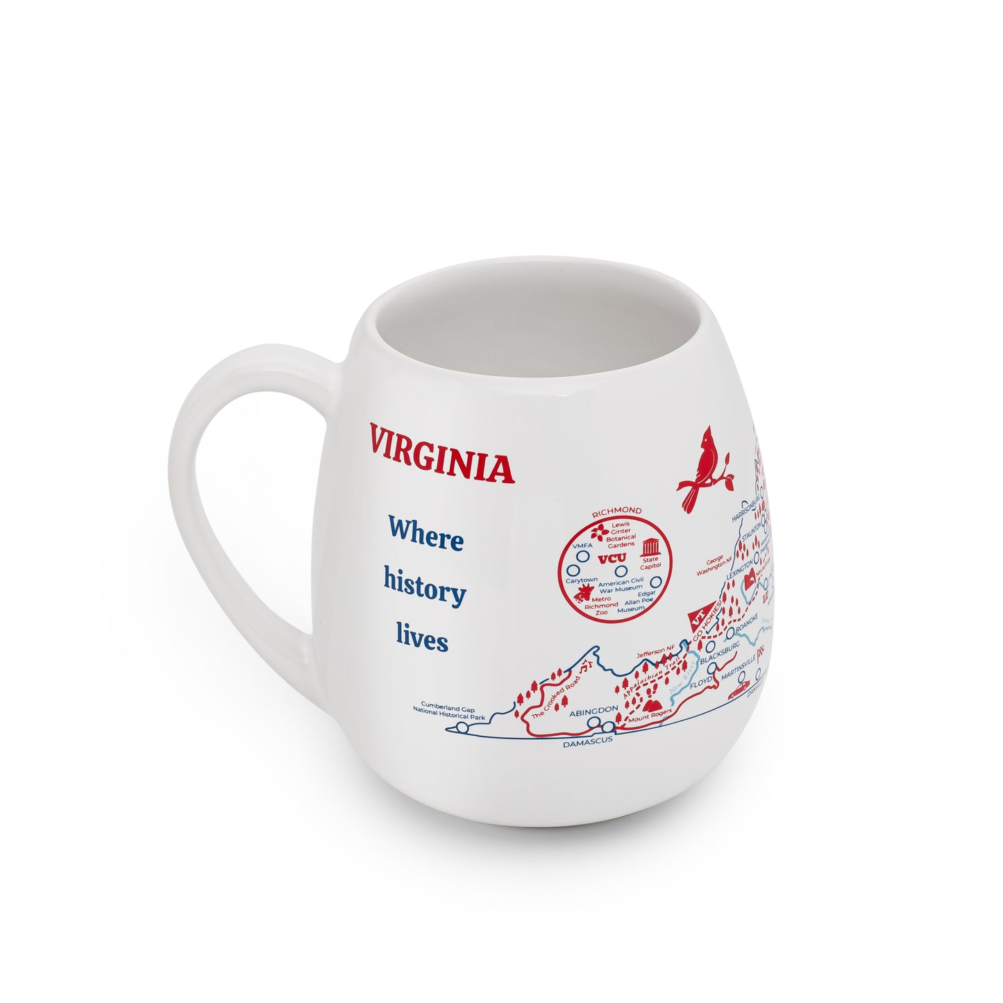 Virginia Map Colour In Travel Mug