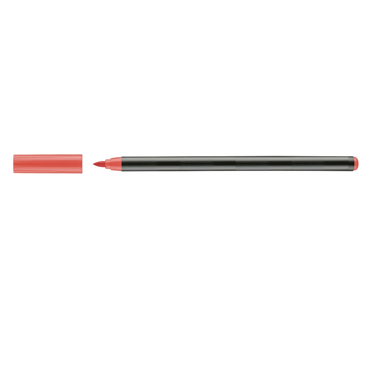 Coral red ceramic marker on a white background